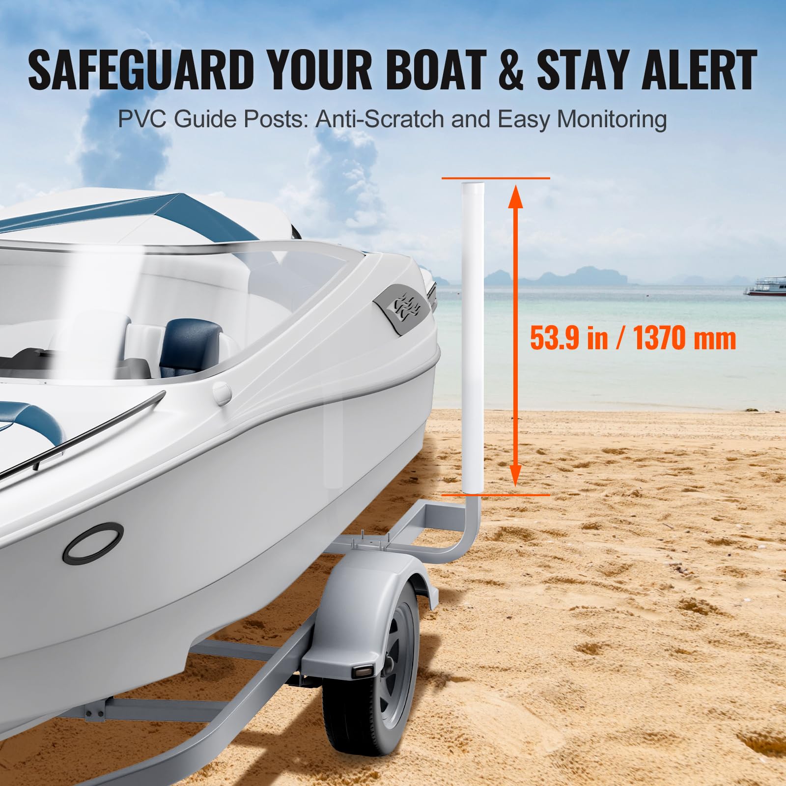 Foto 6 pulgar | Trailer Guide Vevor Boat De 60 Pulgadas Ajustable Con Pvc Para Barco De Esquí - Venta Internacional.
