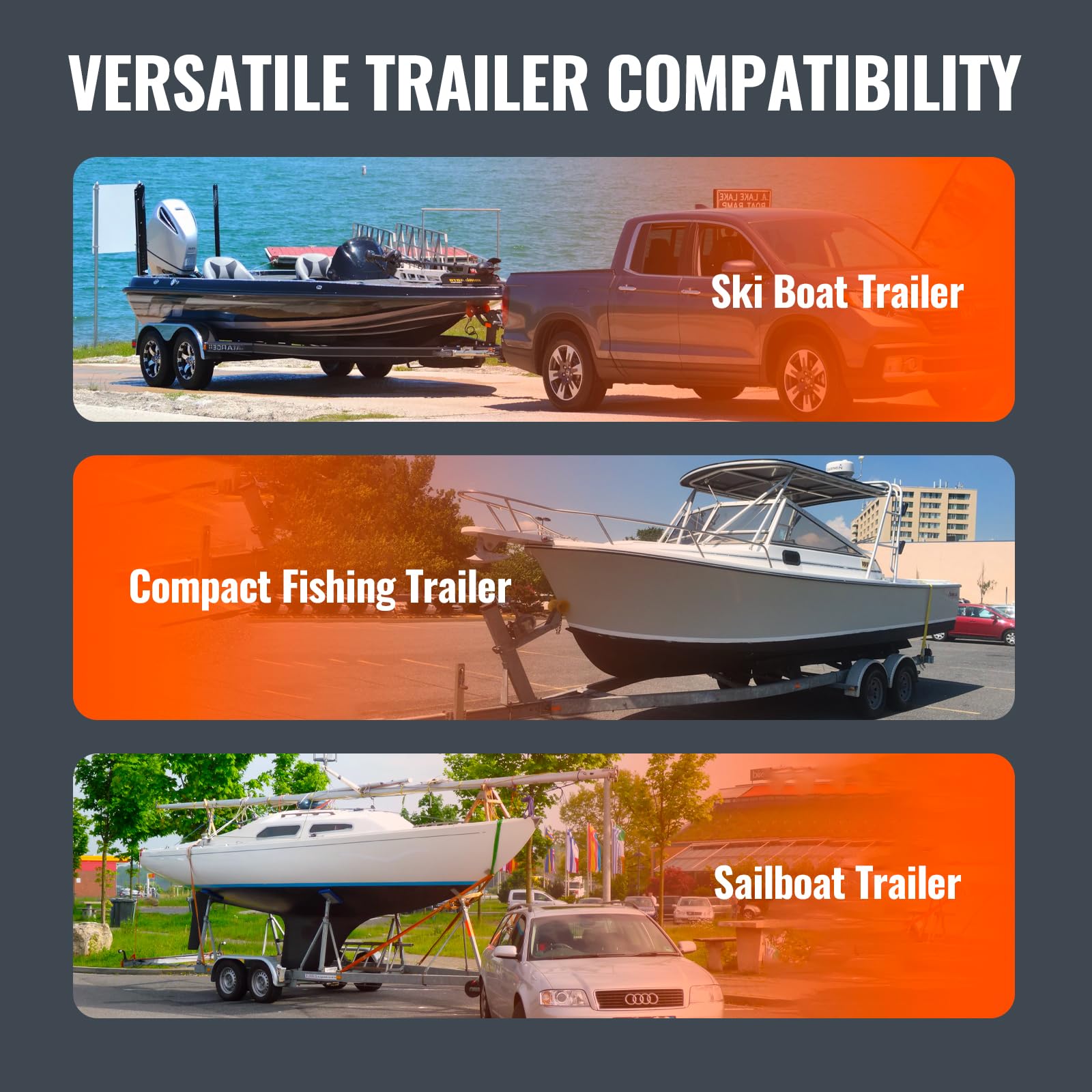 Foto 6 | Trailer Guide Vevor Boat De 60 Pulgadas Ajustable Con Pvc Para Barco De Esquí - Venta Internacional.