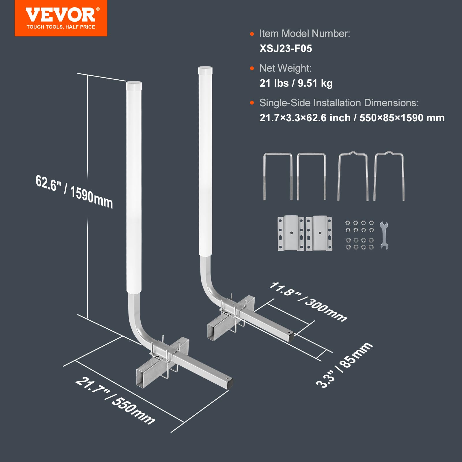 Foto 7 | Trailer Guide Vevor Boat De 60 Pulgadas Ajustable Con Pvc Para Barco De Esquí - Venta Internacional.