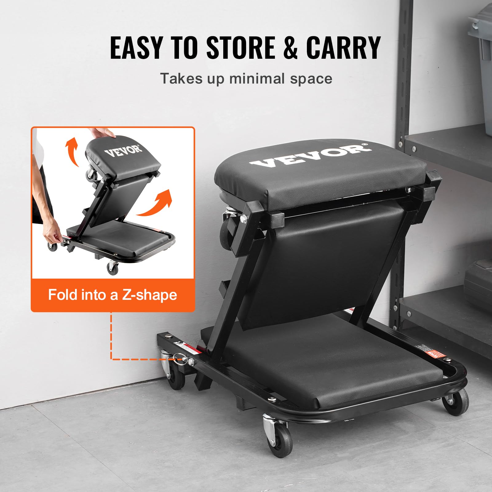 Foto 6 | Tapa De Carga Garage Creeper Vevor Plegable En Z De 40 Pulgadas Y 204,1 Kg. - Venta Internacional.