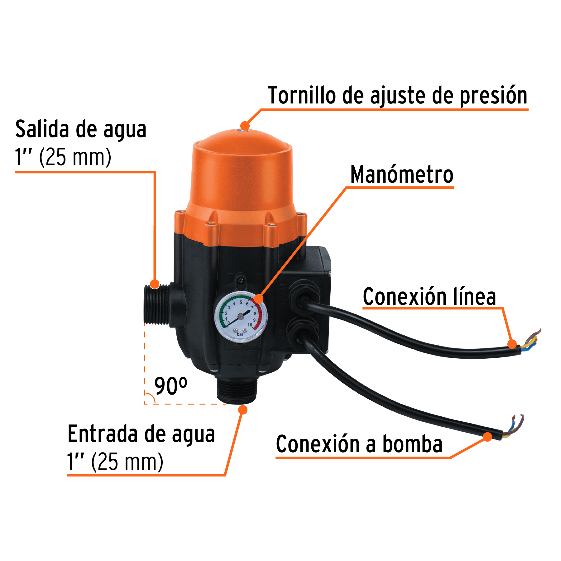 Foto 3 pulgar | Control de Presión de Bombas Truper para Agua