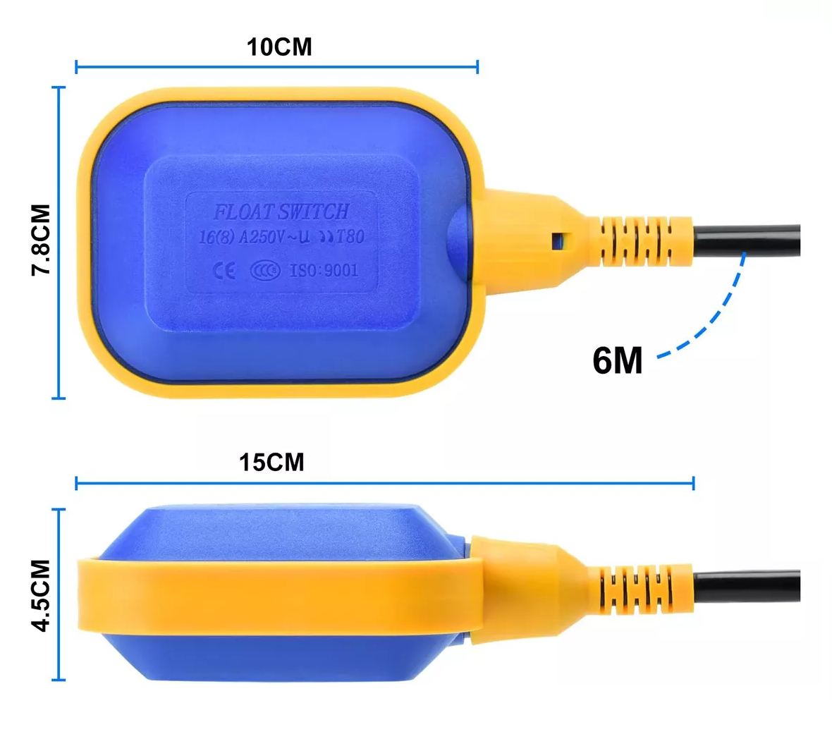 Foto 3 | Flotador Eléctrico Electronivel Tinaco Cisterna 6m Cable Amarillo Negro Azul