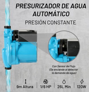Foto 3 | Nuur Presurizador De Agua 1/6hp 26l/min Presu26l