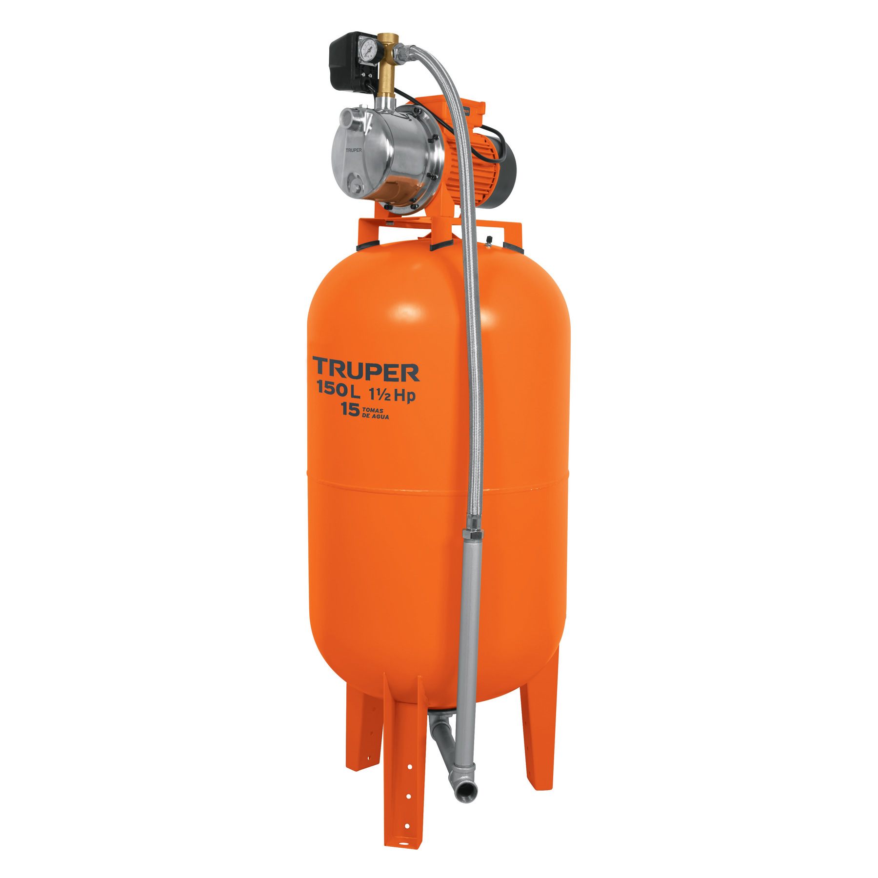 Bomba Hidroneumática Truper de 1-1/2 Hp color Naranja