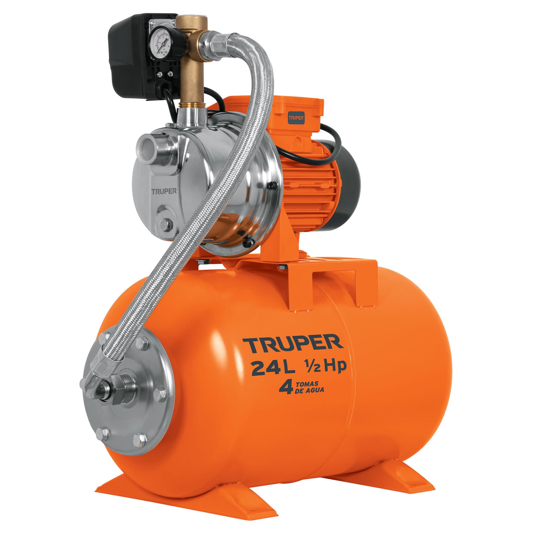 Bomba Hidroneumática Truper de 1/2 Hp color Naranja