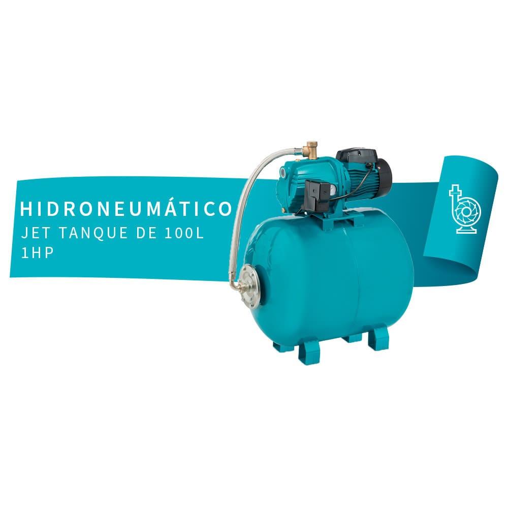 Foto 3 pulgar | Hidroneumático Bomba Jet 1 Hp Iusa Tanque 100 Litros Azul