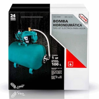 Foto 5 | Hidroneumático Bomba Jet 1 Hp Iusa Tanque 100 Litros Azul
