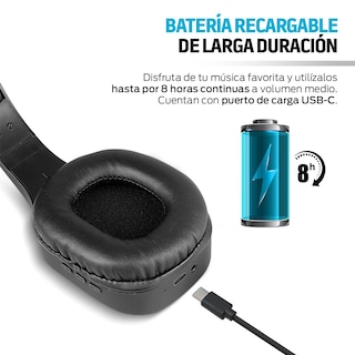 Foto 6 | Audífonos tipo Diadema Redlemon 79397 color Negro con Bluetooth e Inalámbricos HD Aux 3.5 mm