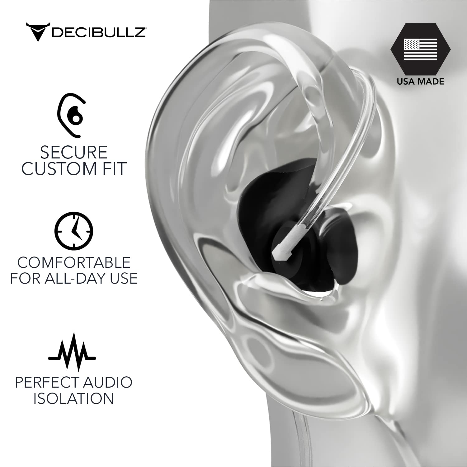 Foto 5 pulgar | Auricular De Seguridad Para Radiovigilancia Decibullz Thermo-fit - Venta Internacional.