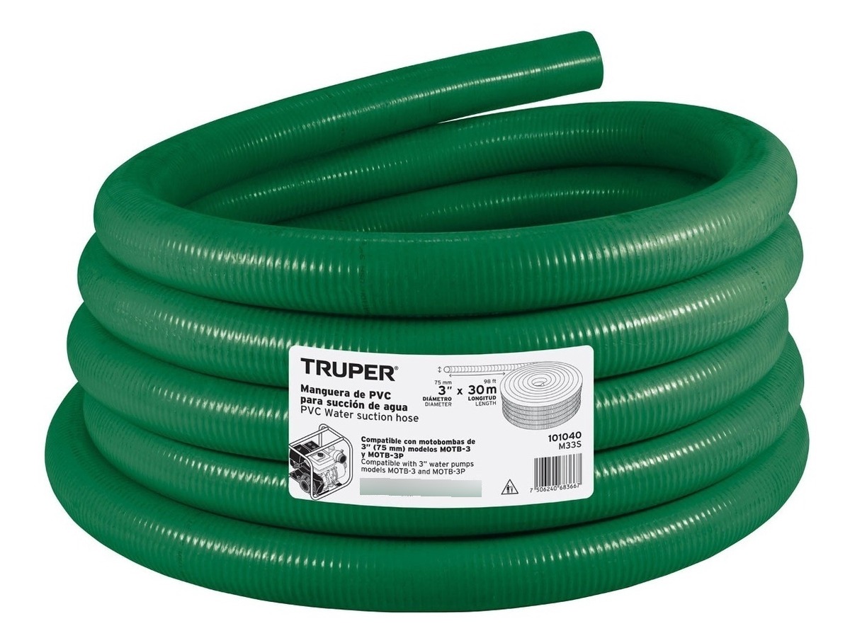 Manguera Motobomba Succion Pvc Flexible Fluidos Grandes 30m