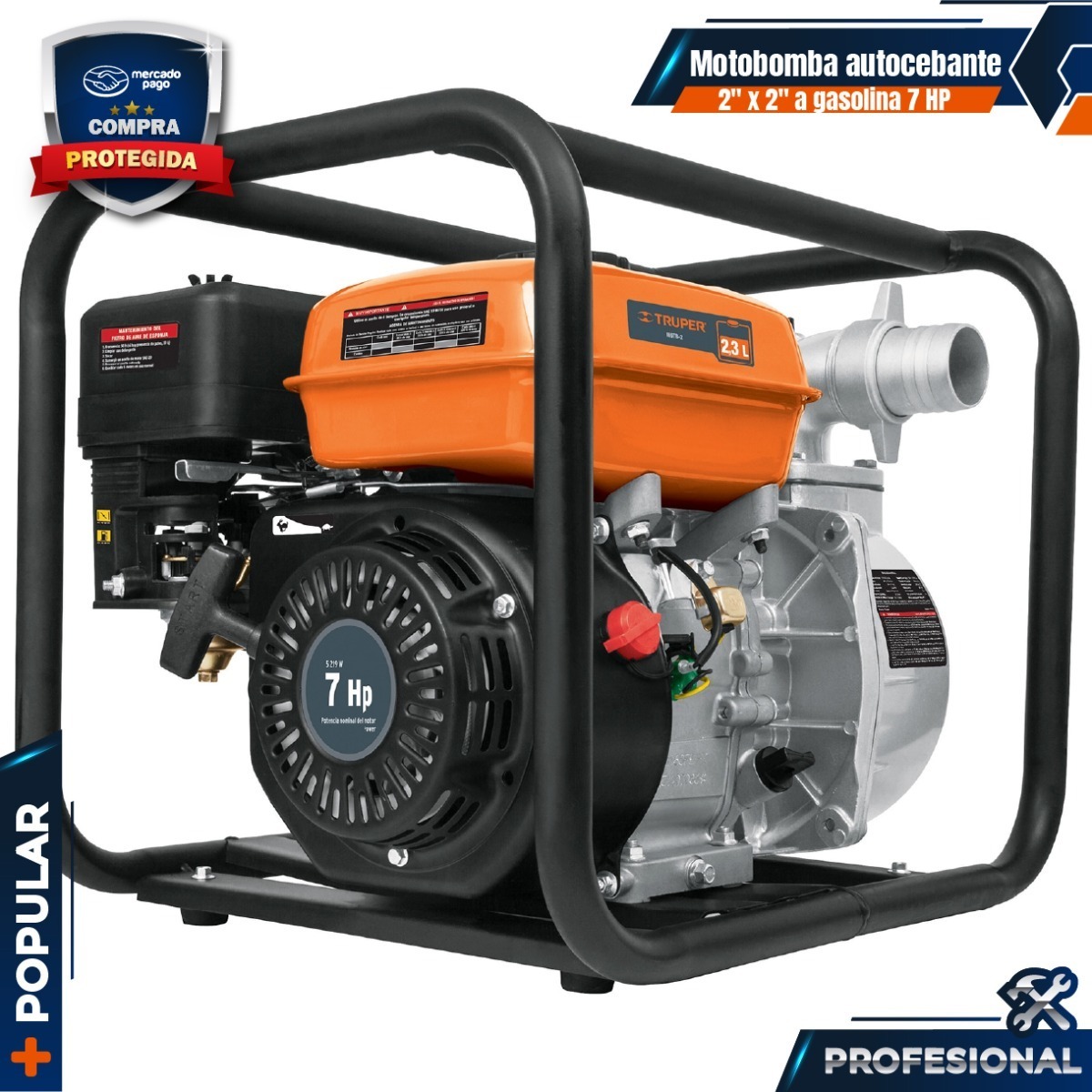 Motobomba Autocebante 2  X 2  A Gasolina 7 Hp  17116