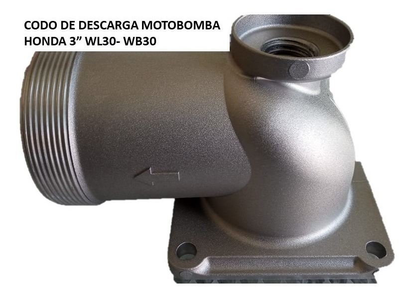 Codo De Descarga Honda Original, Motobomba 3 Pulg. Wl30-wb30