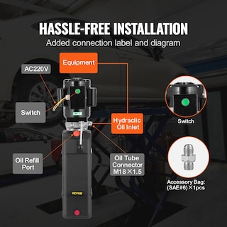 Foto 6 | Unidad De Potencia Hidráulica Mophorn 3 Hp 220v 14l Para Elevadores De Automóviles - Venta Internacional.