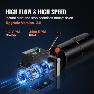Foto 4 | Unidad De Potencia Hidráulica Vevor 10l 220v 3hp Para Elevador De Coches 2950 Psi - Venta Internacional.
