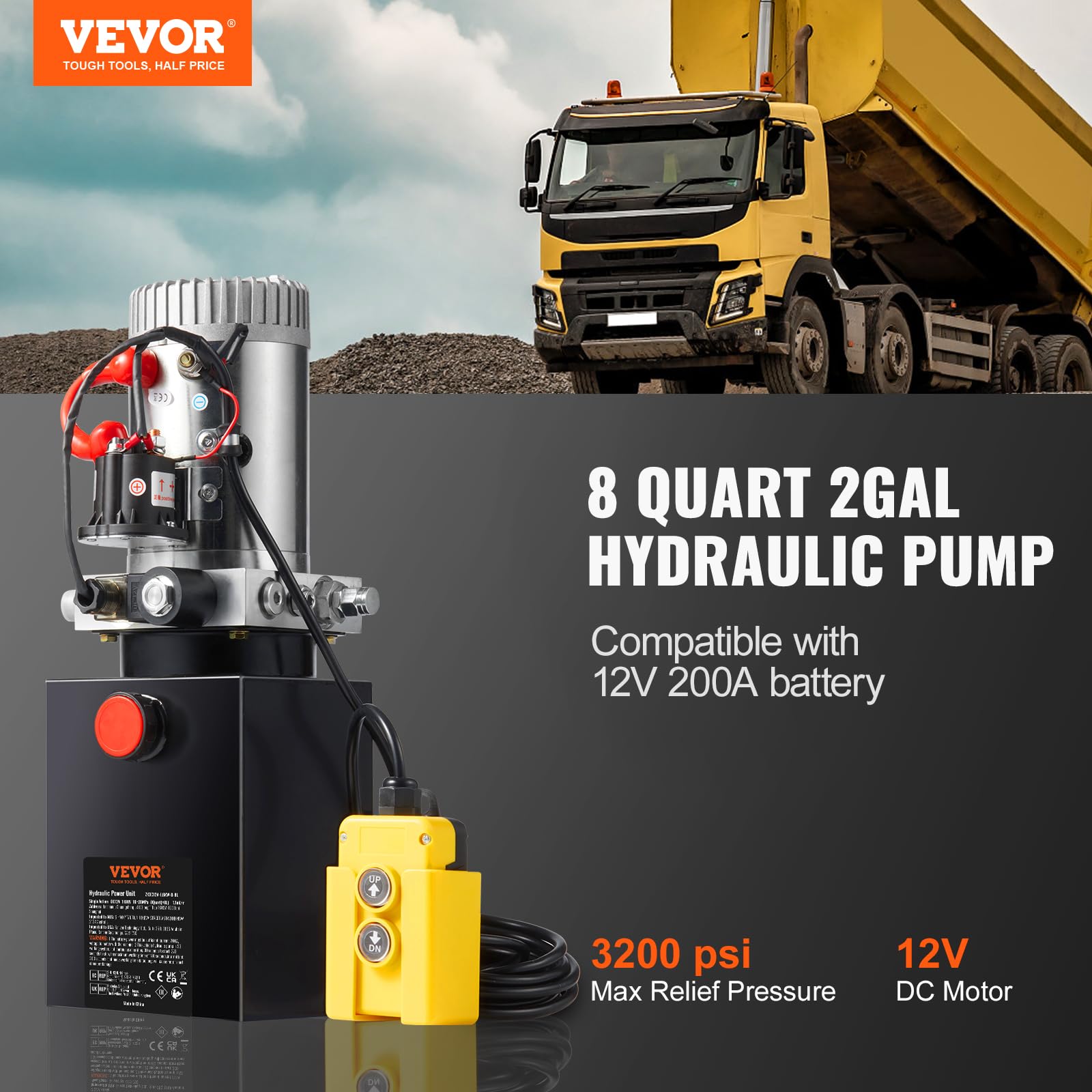 Foto 2 | Bomba Hidráulica Vevor Dc 12v 8l Unidad De Control Hidráulico - Venta Internacional.