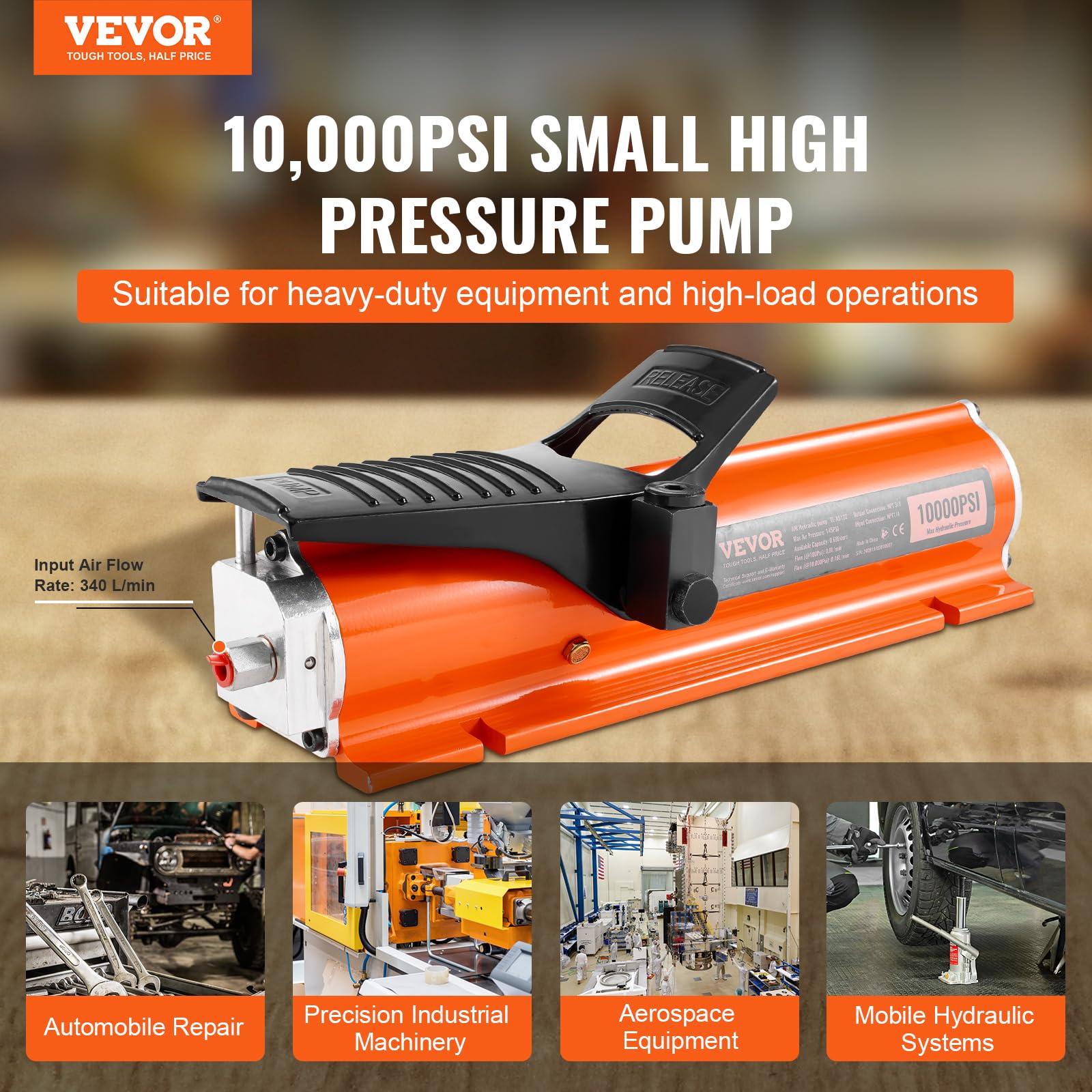 Foto 3 pulgar | Bomba Neumática Vevor 10,000 Psi 0.7 L Con Depósito De Aceite - Venta Internacional.