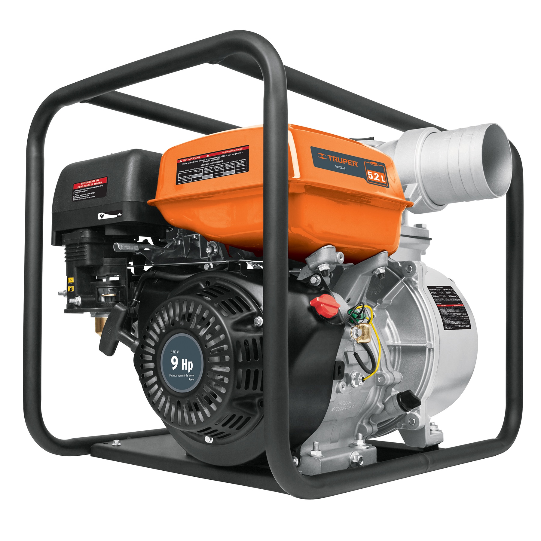 Foto 1 | Motobomba de Gasolina 9 HP Truper MOTB-4 color Naranja