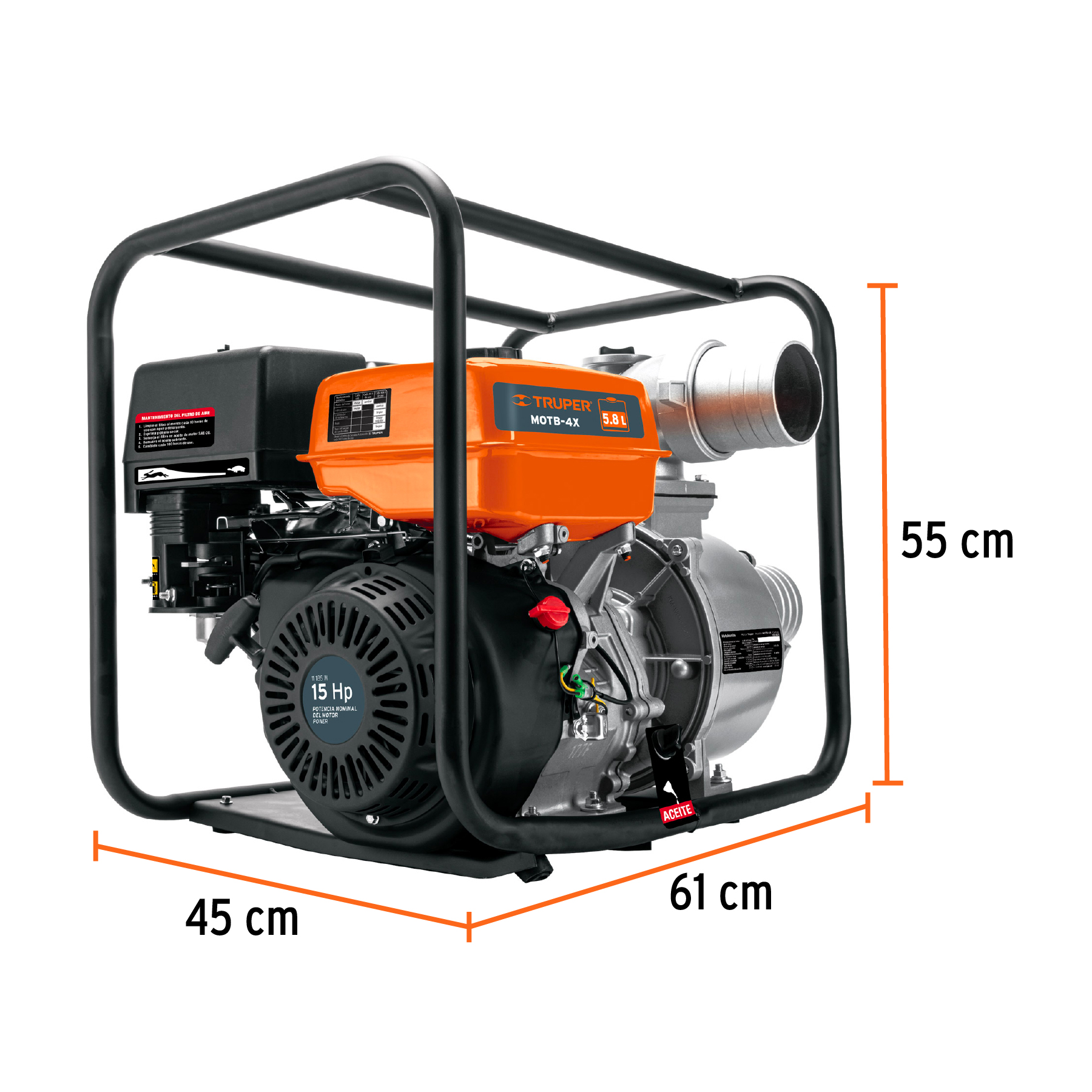 Foto 2 | Motobomba de Gasolina Truper Motb4x de 15 Hp