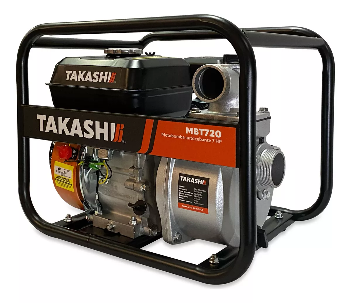 Foto 4 | Motobomba Bomba 2x2 De Agua A Gasolina Alta Presion Takashi 7hp Riego Autocebante