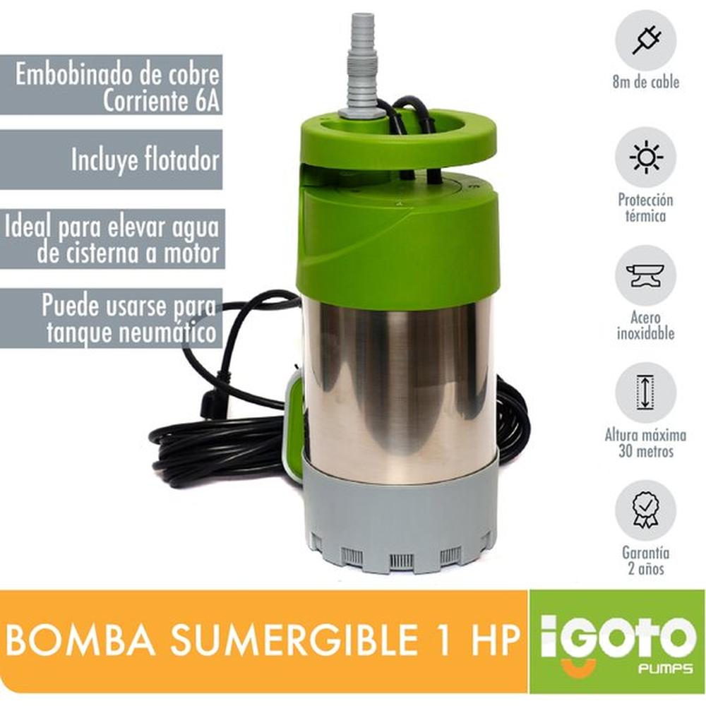 Foto 5 pulgar | Bomba Sumergible Igoto Q800 Acero Inoxidable 1 HP + Flotador