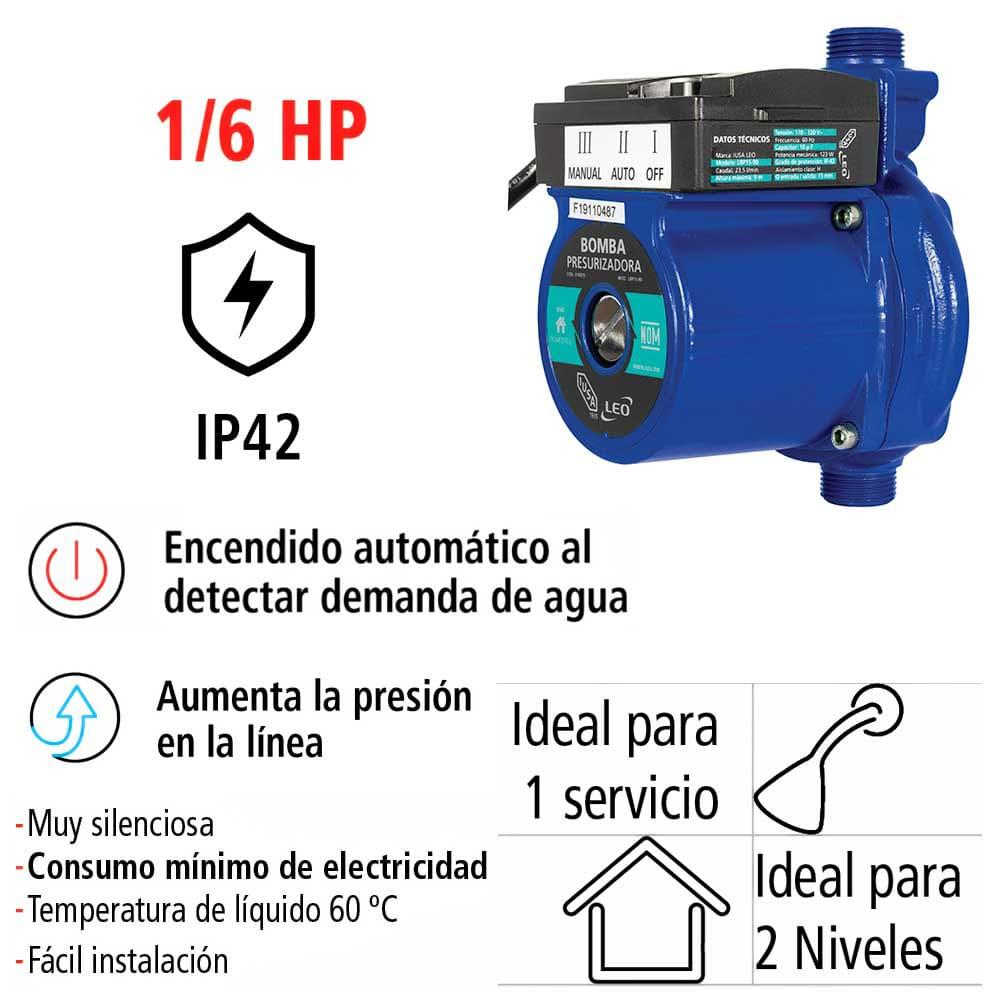 Foto 5 pulgar | Bomba Hidráulica Presurizadora en Línea Iusa Primo 1/6 Hp