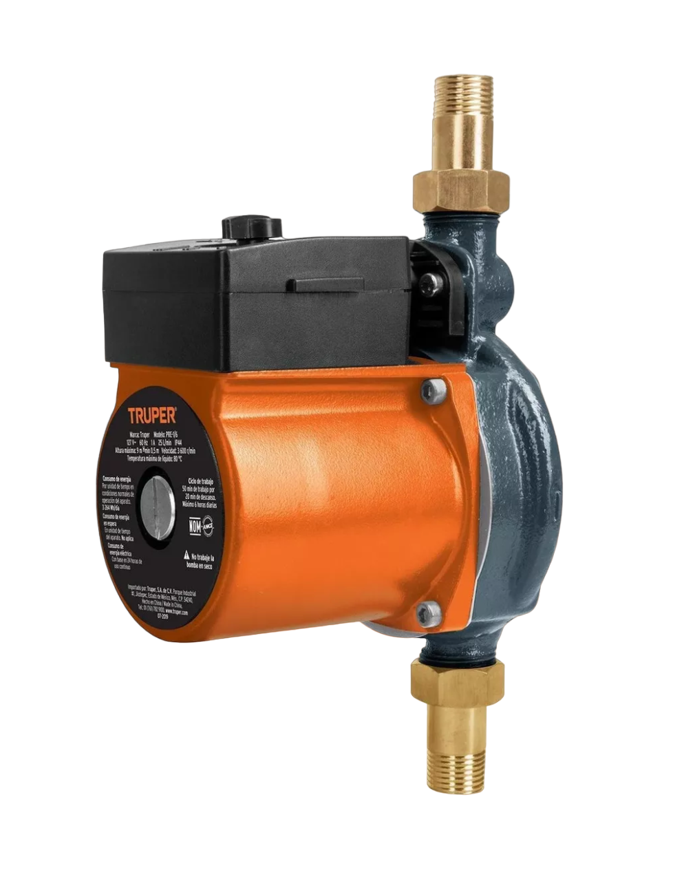 Bomba Presurizadora 1/6 Hp Compacta y Silenciosa Truper 25/lm 14635 Naranja