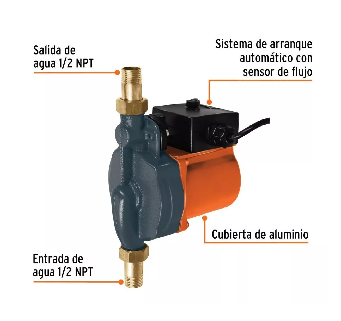 Foto 5 pulgar | Bomba Presurizadora 1/6 Hp Compacta y Silenciosa Truper 25/lm 14635 Naranja