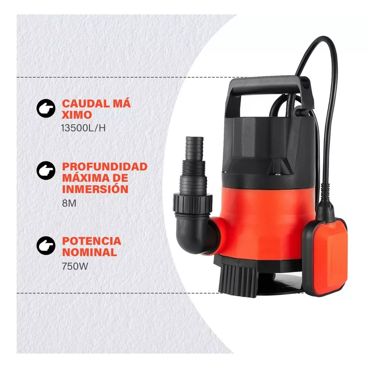 Foto 3 pulgar | Bomba De Agua Sumergible Bomba Pozo 750w 1hp 110v Eo Safe Imports Esi-10247 Naranja