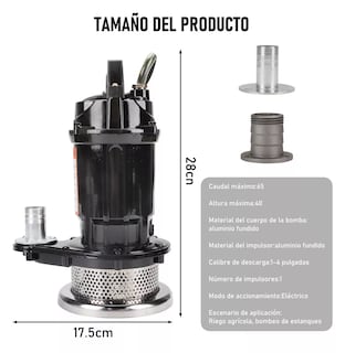 Foto 2 | Bomba Sumergible Metálica 1/2 Hp Para Agua Limpia/sucia 110v Negro