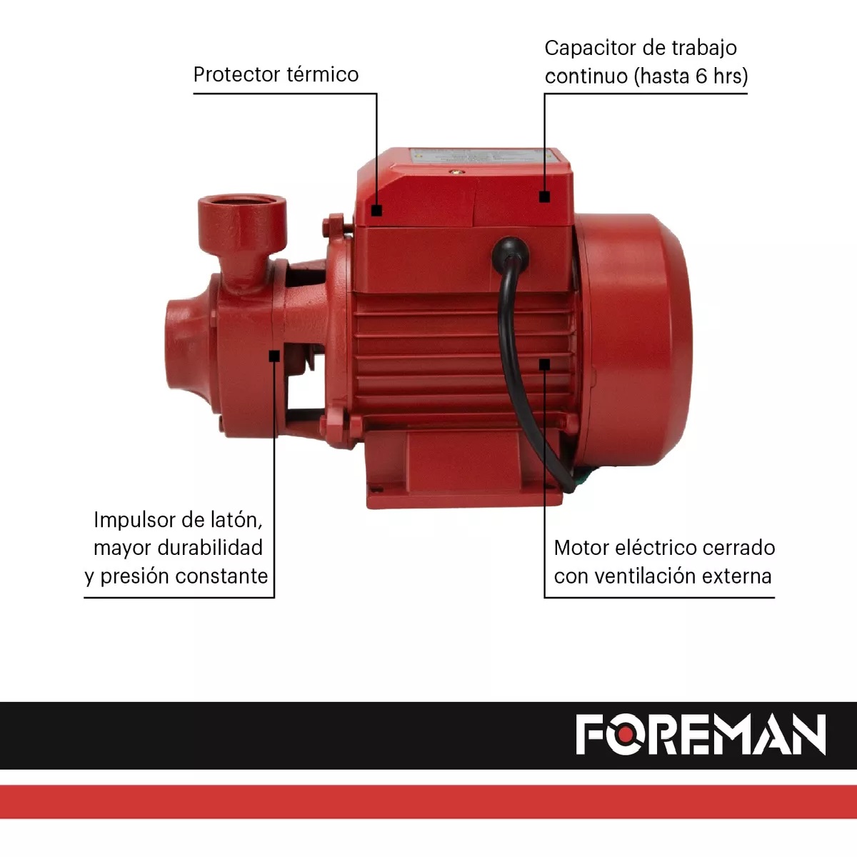 Foto 4 | Bomba Eléctrica Periférica Agua 1/2 Hp Silenciosa 127v 30m