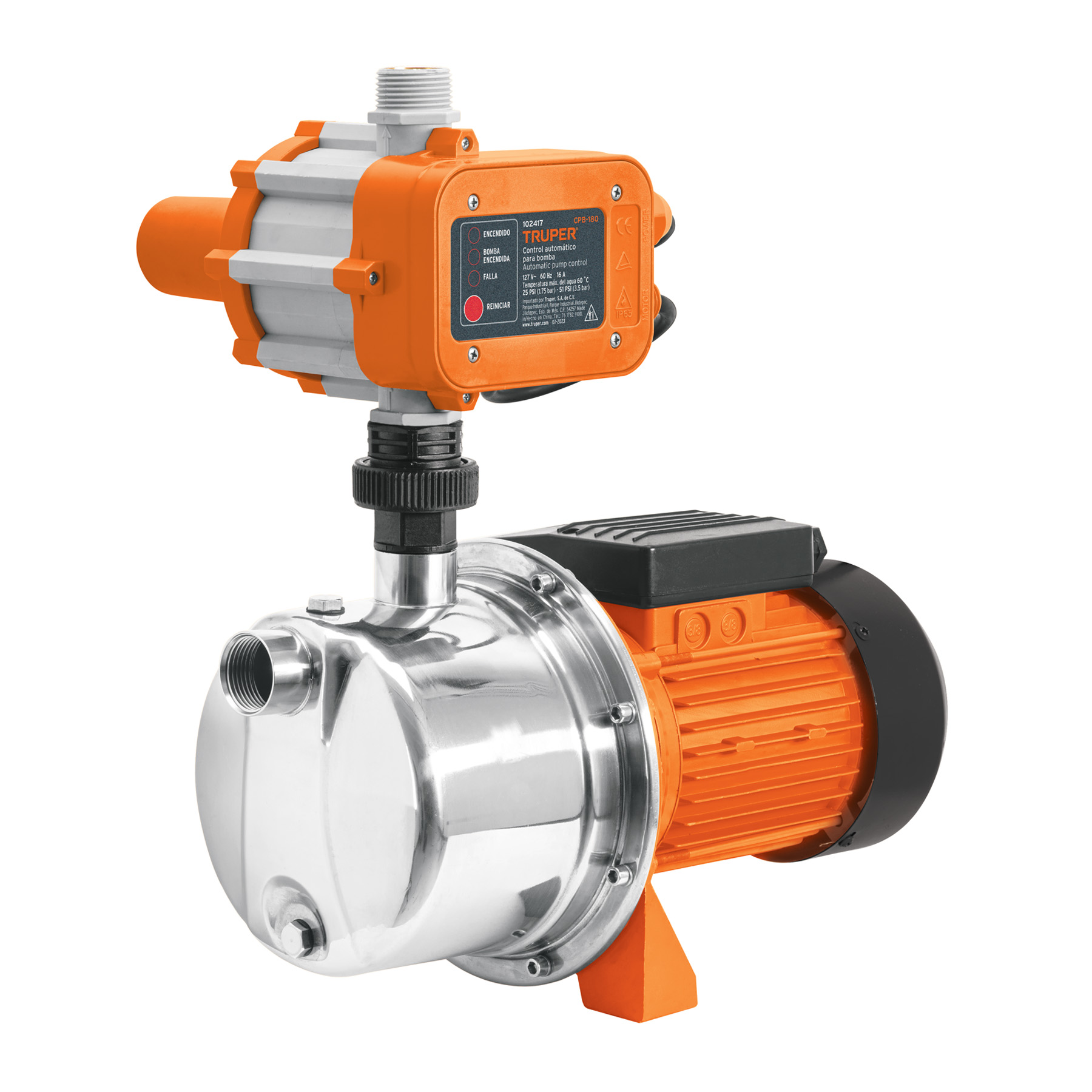 Foto 2 pulgar | Bomba Presurizadora Jet Acero 1 Hp Con Control Truper 102857
