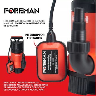 Foto 2 | Bomba Sumergible Para Agua Sucia 1 Hp 120v 170l/min Uso Rudo