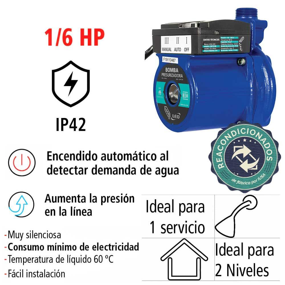 Foto 5 pulgar | Bomba Presurizadora En Línea Primo, Iusa, 1/6 Hp, 120 V. Reacondicionado