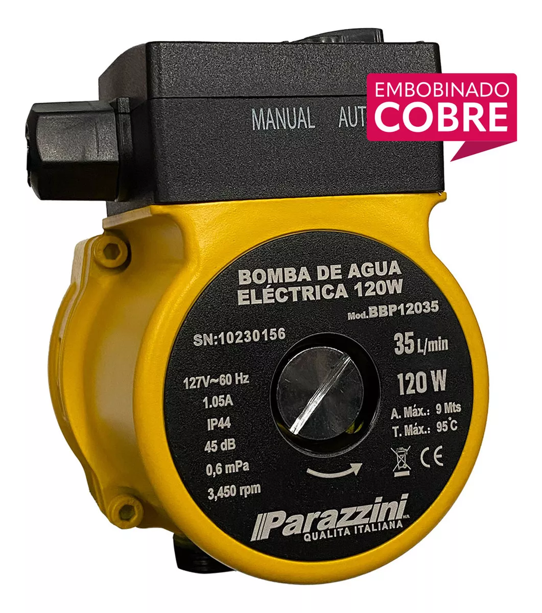 Foto 2 pulgar | Bomba Presurizadora 1/6 Compacta y Silenciosa 35 L/min 127v Altura Max 9 Mts Desc 3/4 Plg Succ 3/4 Plg