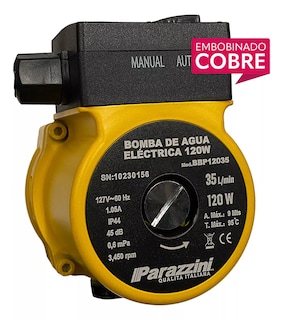Foto 1 | Bomba Presurizadora 1/6 Compacta y Silenciosa 35 L/min 127v Altura Max 9 Mts Desc 3/4 Plg Succ 3/4 Plg