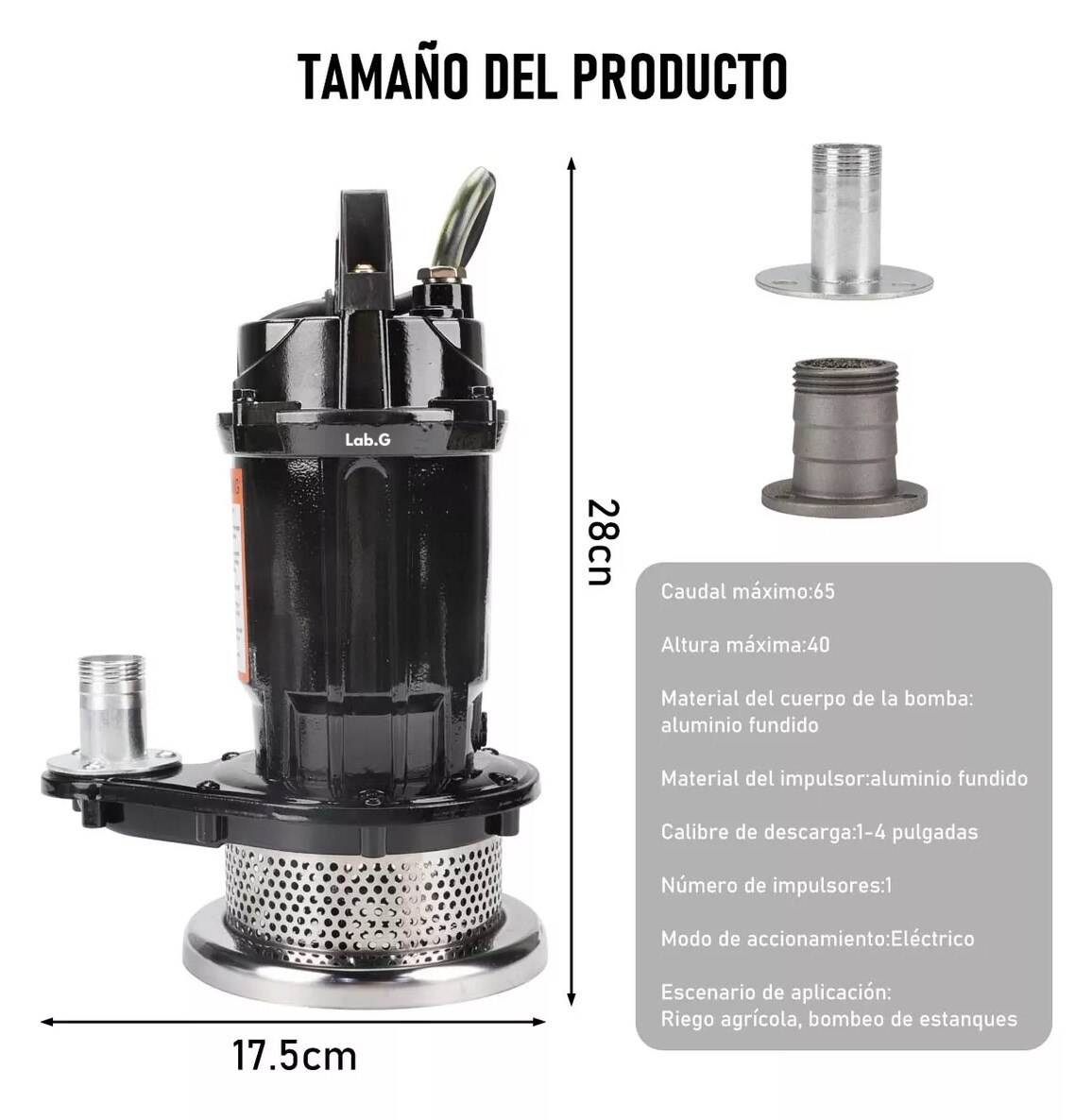Foto 3 pulgar | Bomba Sumergible Metálica 1/2 Hp Para Agua Limpia/sucia 110v Negro