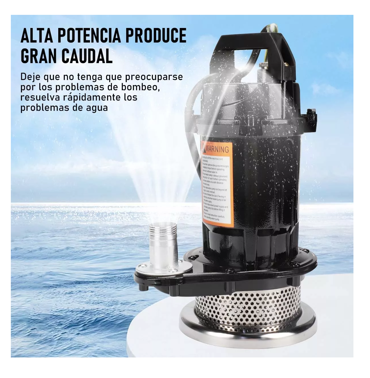 Foto 6 pulgar | Bomba Sumergible Metálica 1/2 Hp Para Agua Limpia/sucia 110v Negro