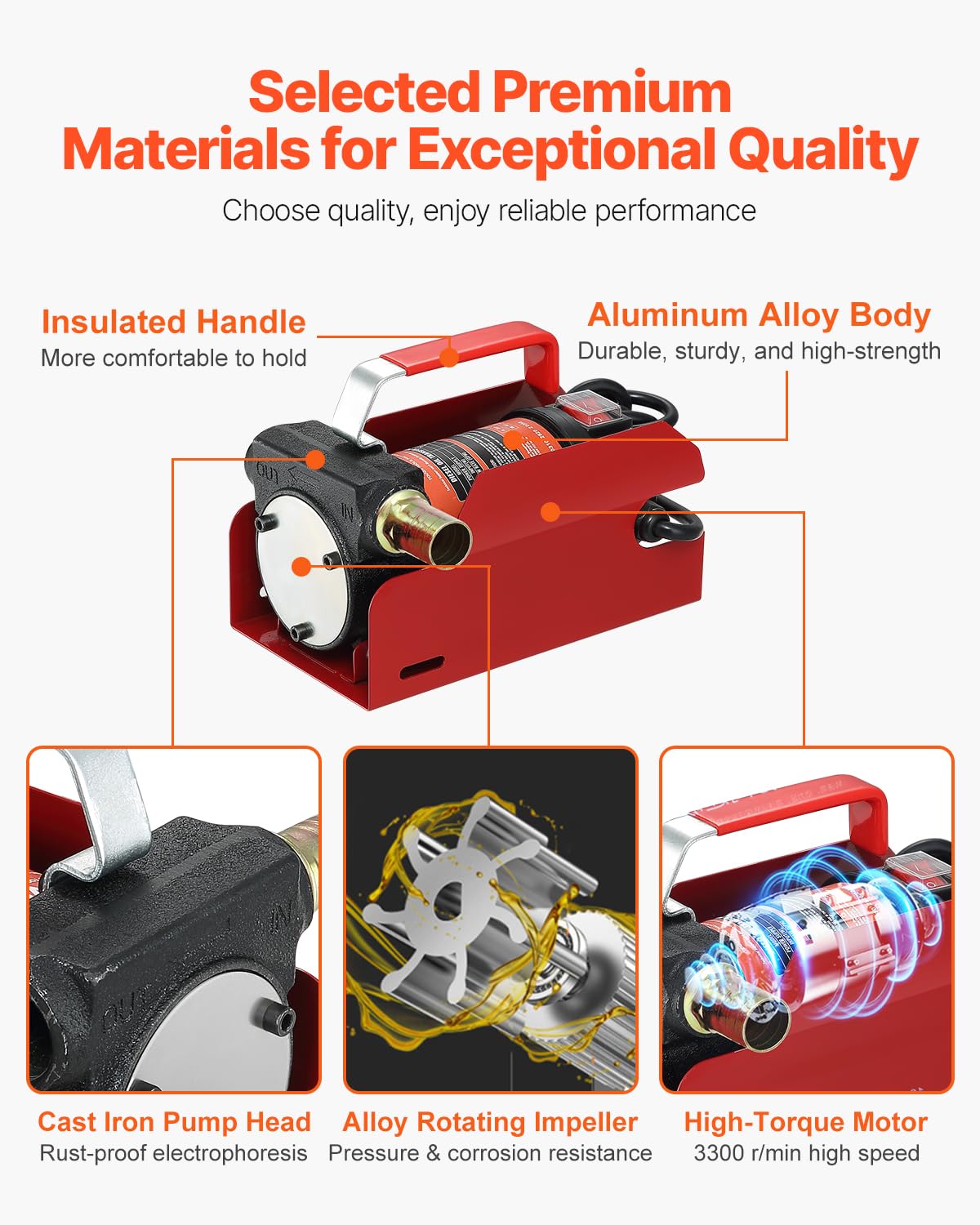 Foto 6 | Kit De Bomba De Transferencia De Combustible Vevor Diesel 12v 10l/min Con Boquilla - Venta Internacional.