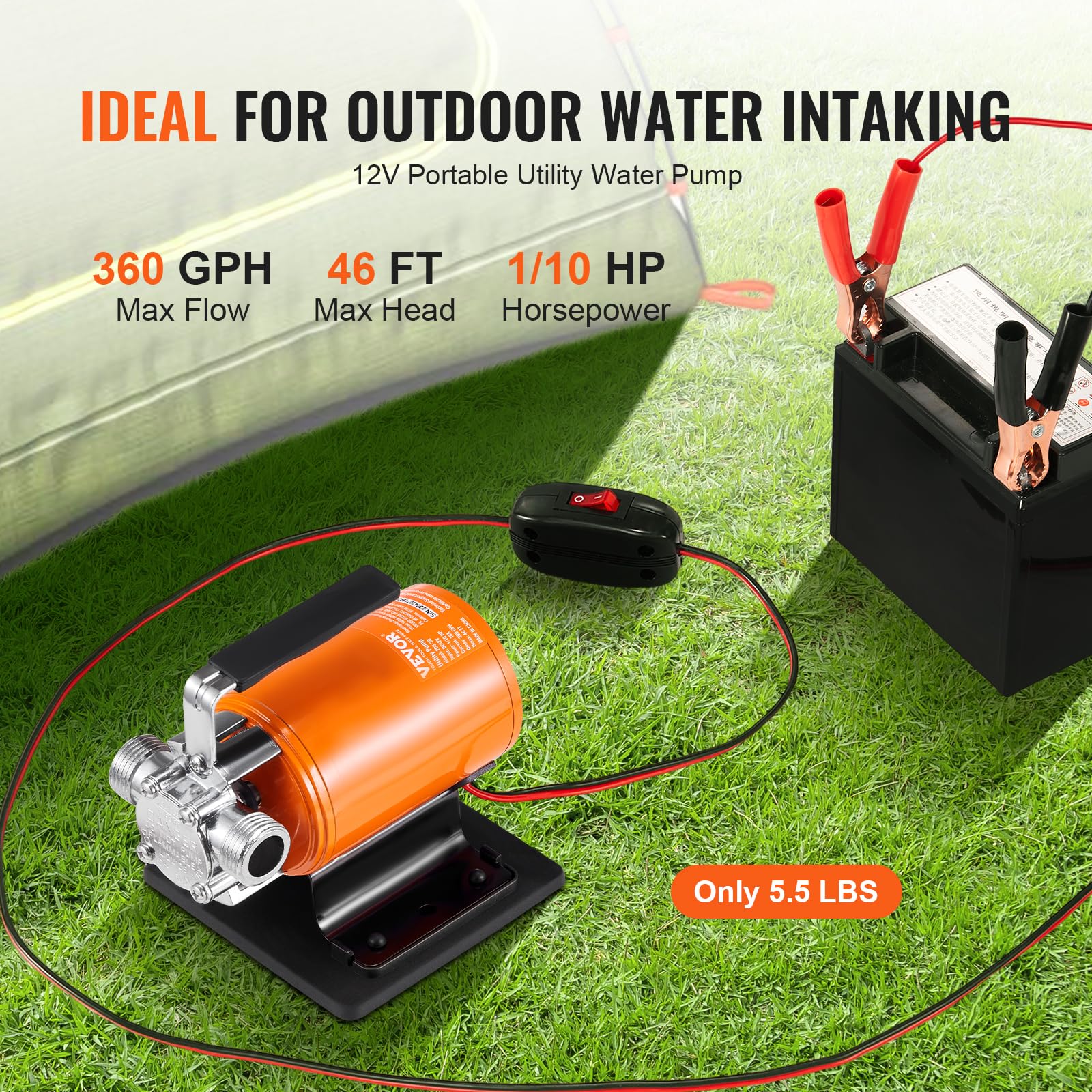 Foto 3 pulgar | Bomba De Transferencia De Agua Vevor 12v 360lph 14m Con Kit De Manguera De Succión - Venta Internacional.