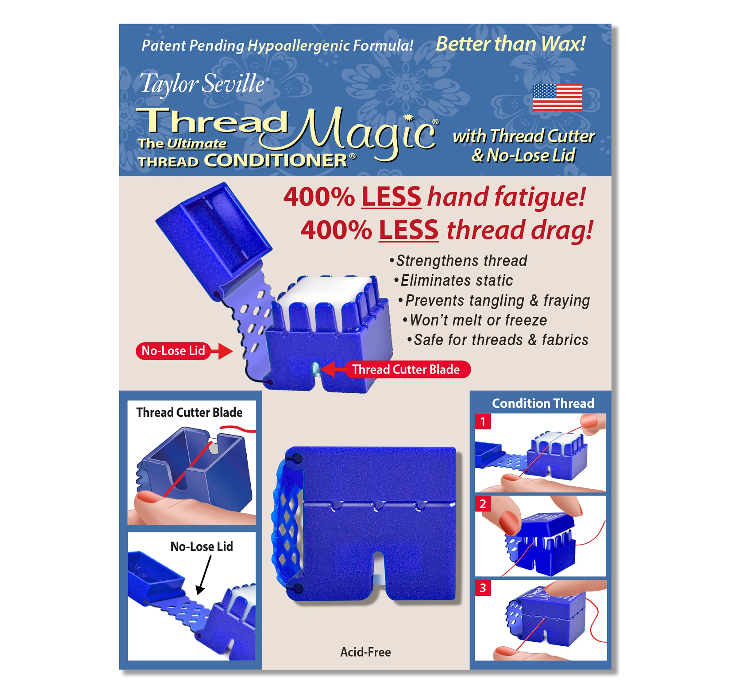 Fortalecedor De Hilos Thread Magic Square Taylor Seville - Venta Internacional.