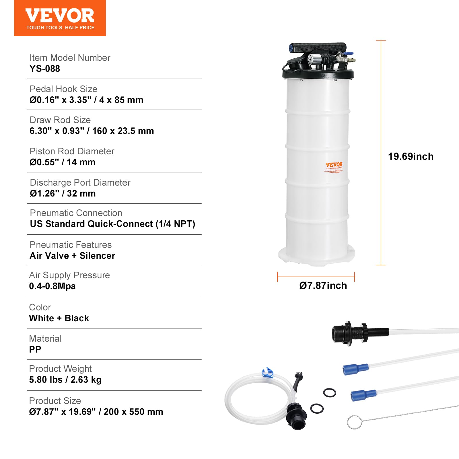 Foto 8 pulgar | Bomba Extractora De Aceite Vevor 6.5 L Neumática/manual Para Automoción - Venta Internacional.