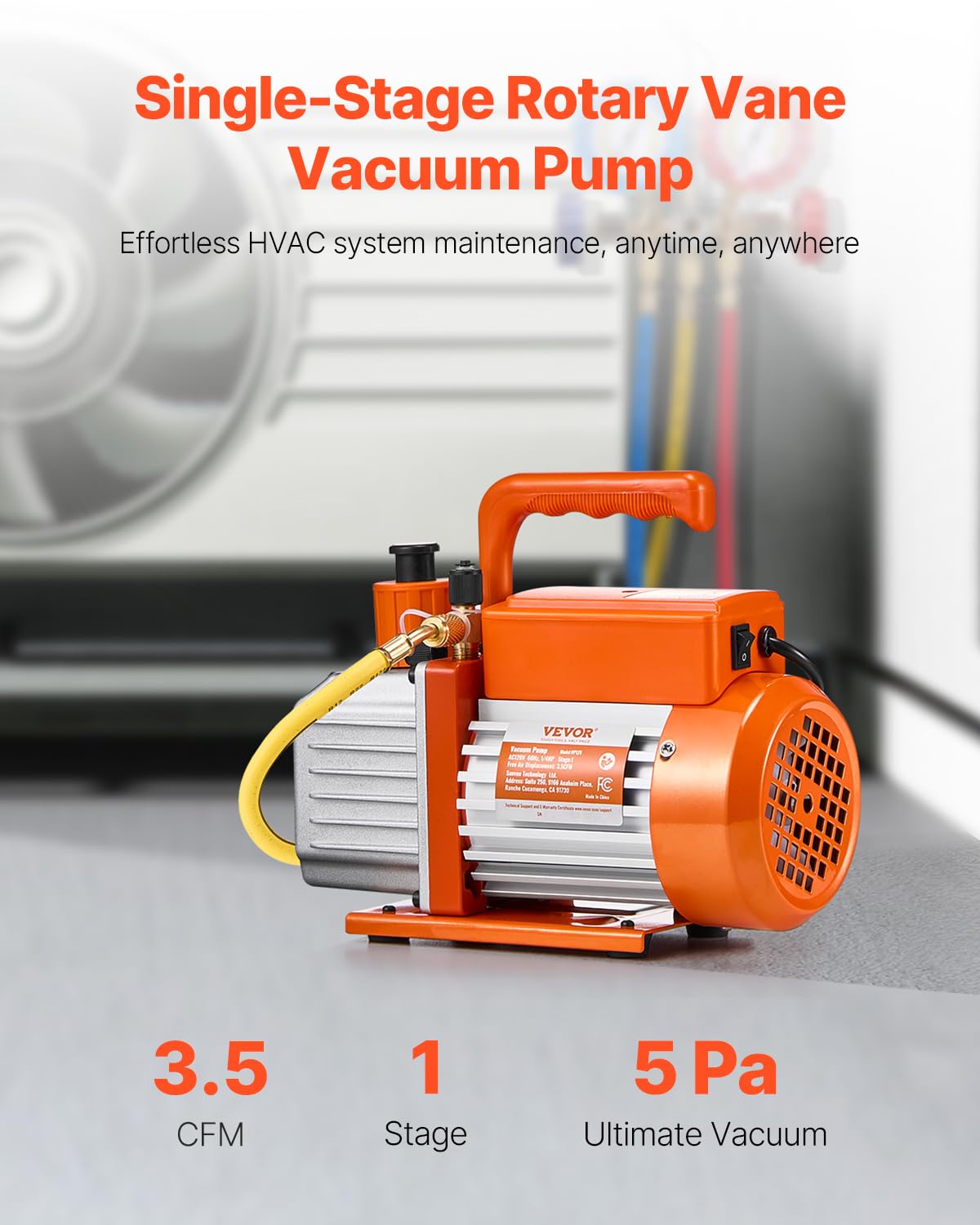 Foto 3 pulgar | Bomba De Vacío Vevor 3.5 Cfm Para Sistemas R134a R22 R410a - Venta Internacional.