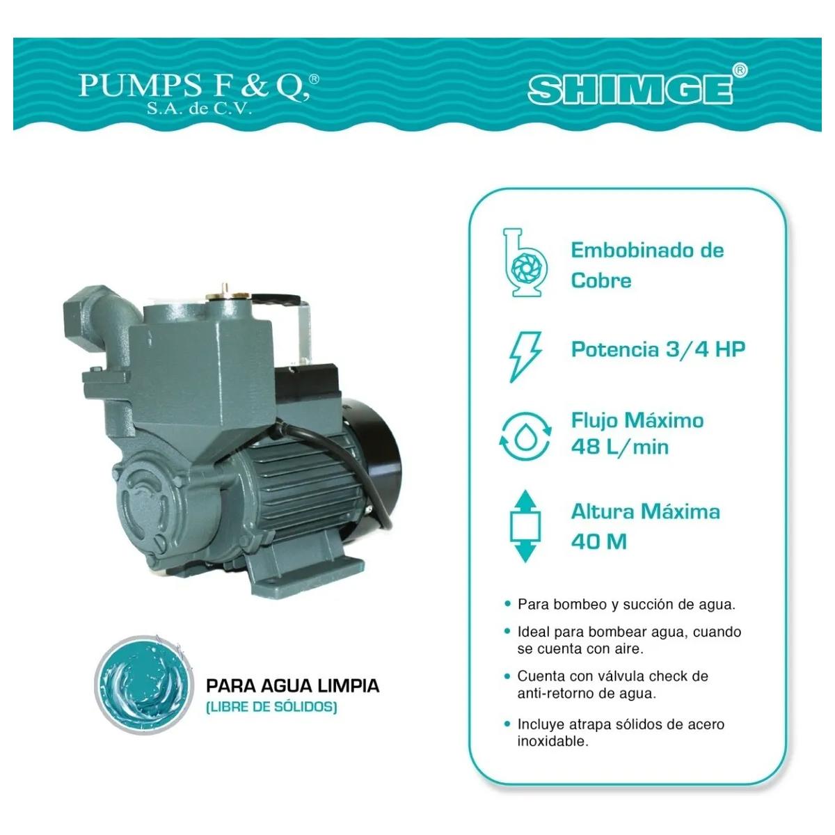 Foto 5 pulgar | Bomba Autocebante 3/4 Hp Shimge 127v