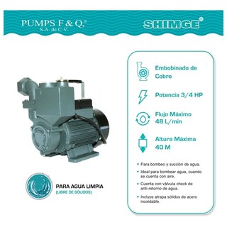 Foto 4 | Bomba Autocebante 3/4 Hp Shimge 127v