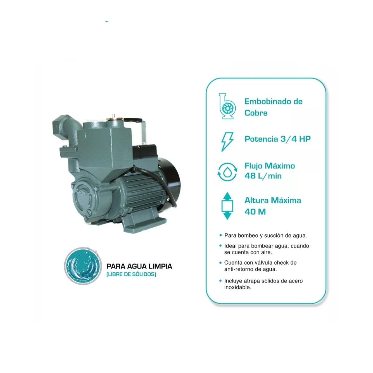 Foto 6 pulgar | Bomba Autocebante 3/4 Hp Shimge 127v