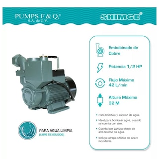 Foto 4 | Bomba Autocebante 1/2 Hp Shimge 127v