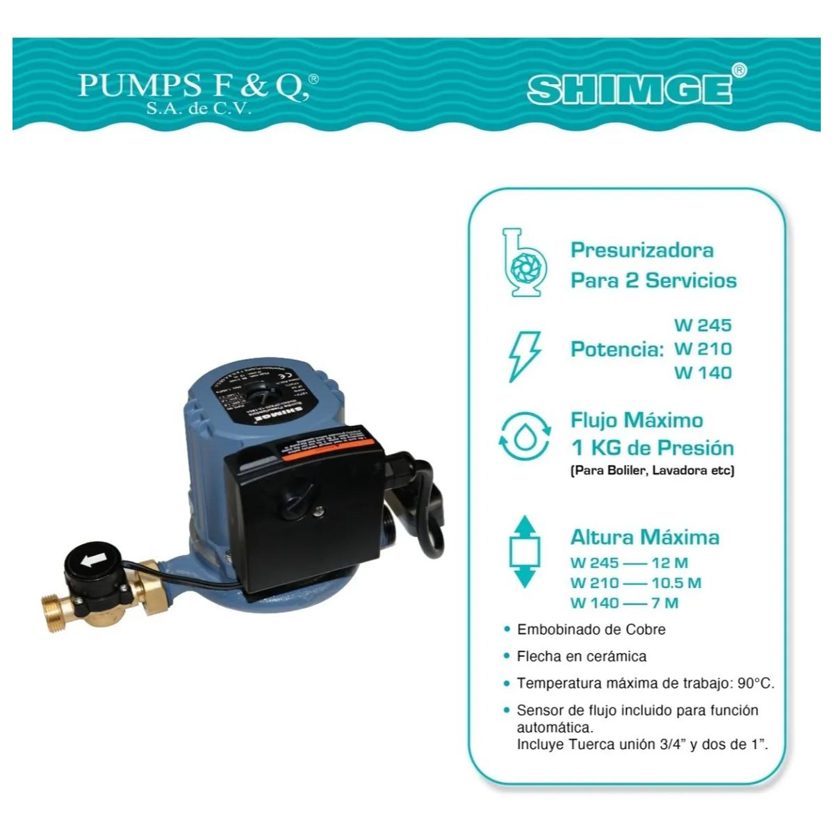 Foto 3 | Bomba Presurizadora De Tres Potencias (presión Ajustable) Shimge Modelo S180a