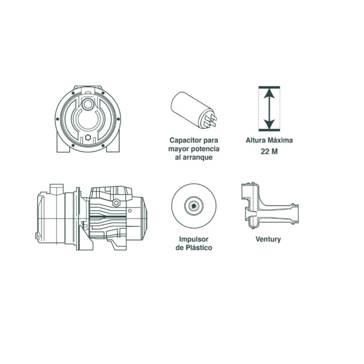 Foto 5 pulgar | Bomba Jet Shimge 2 Hp 127v
