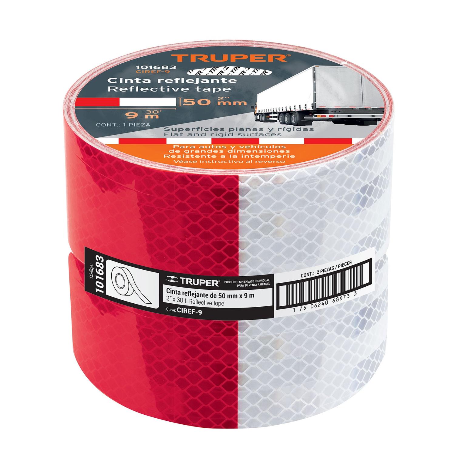 Foto 3 | Cinta Reflejante de Pvc Truper 2” x 45 m