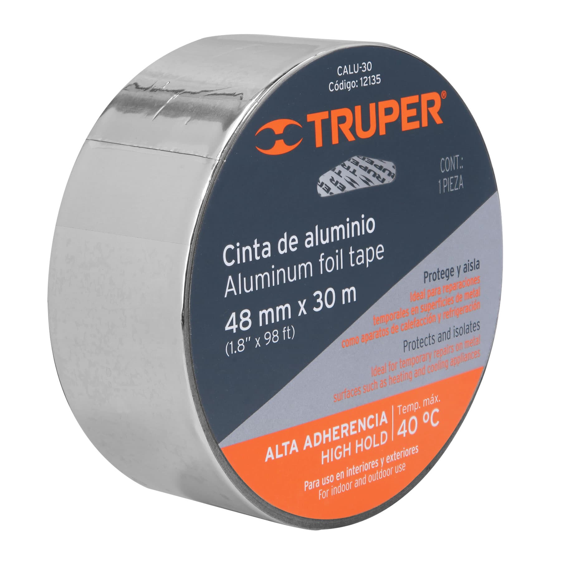 Foto 2 | Cinta de Aluminio de 48mm x 30m Truper 12135 color Gris